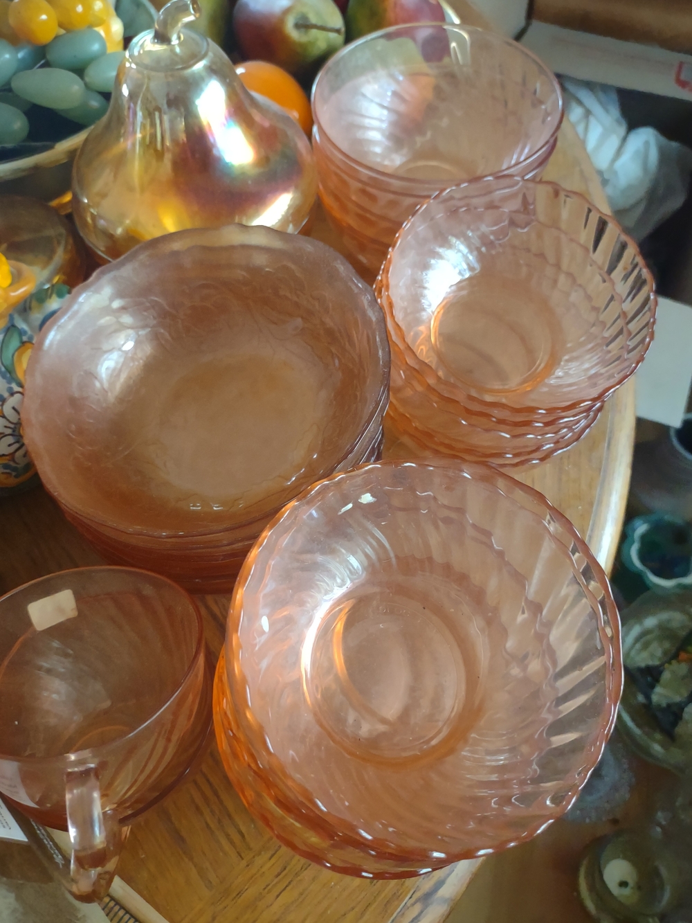 Vintage Arcoroc France Pink Glass Set